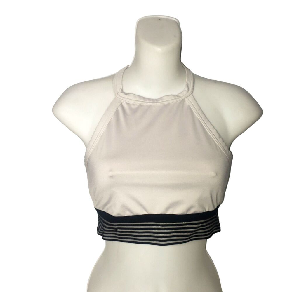 Victorias Secret Victoria Sport Sports Bra Top White Black Lace Size Medium